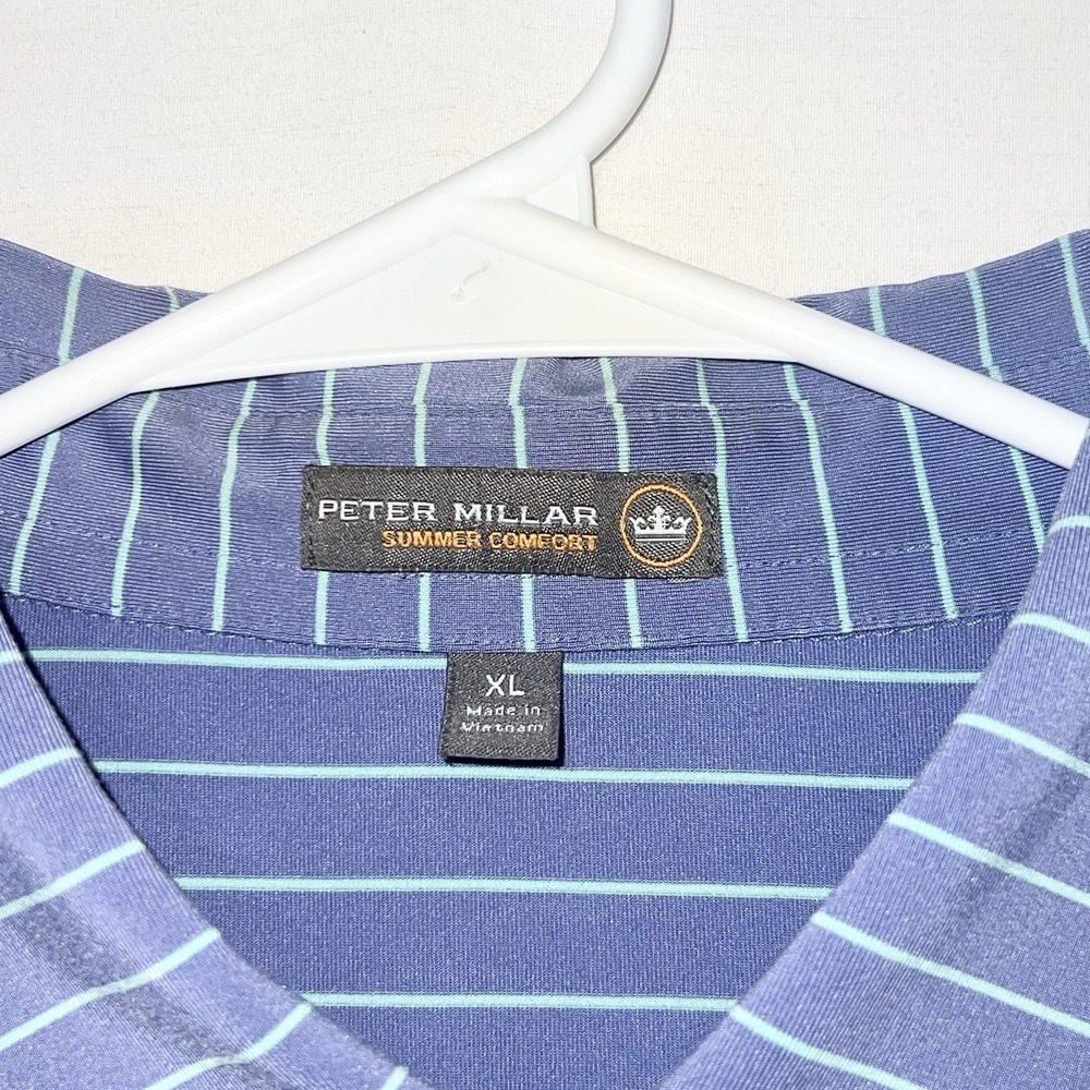 Peter Millar Summer Comfort Polo Shirt Mens XL Golf Stretch Lightweight Blue - Picture 3 of 8